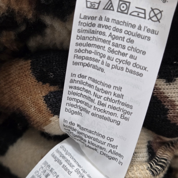 J. Crew Leopard Print Sherpa Fleece Pullover Sz Small - Picture 12 of 16